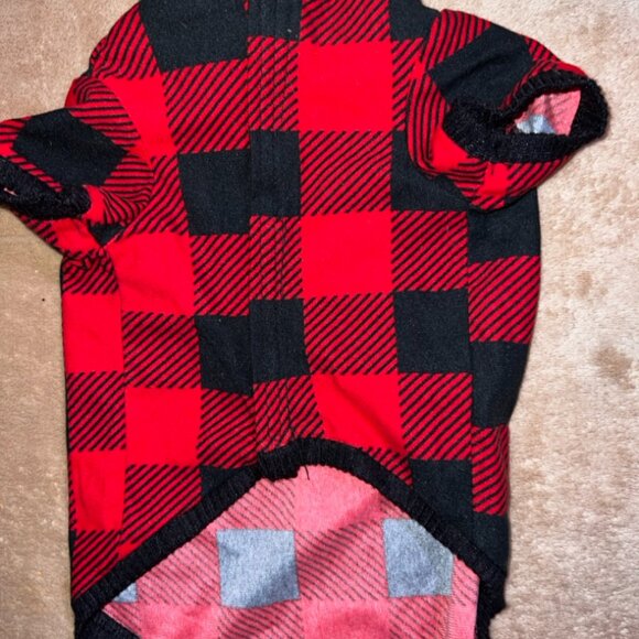 NWT PAJAMARAMA Small‎ Red Buffalo Checker One Piece Dog Christmas Holiday PJ (O) - Picture 4 of 5
